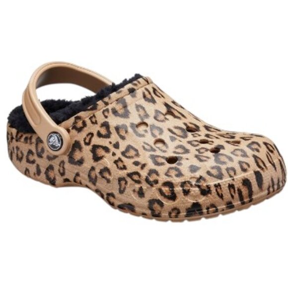 Crocs Clog Womens Size W8/M6 Brown Black Lined Animal Print Comfort Beach Summer - Picture 1 of 4